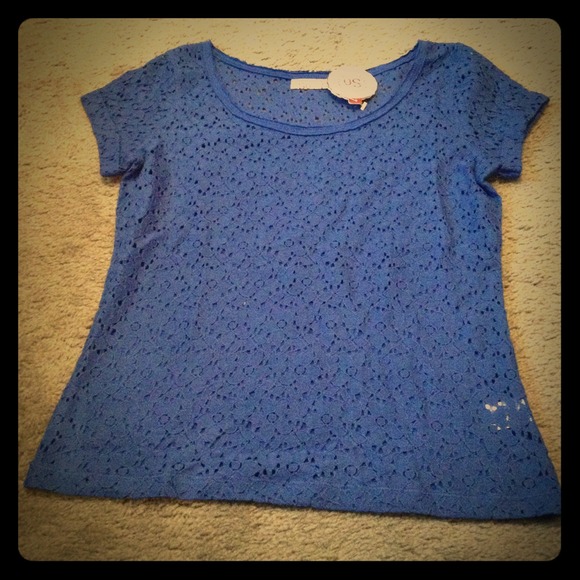 Floral lace cut out top
