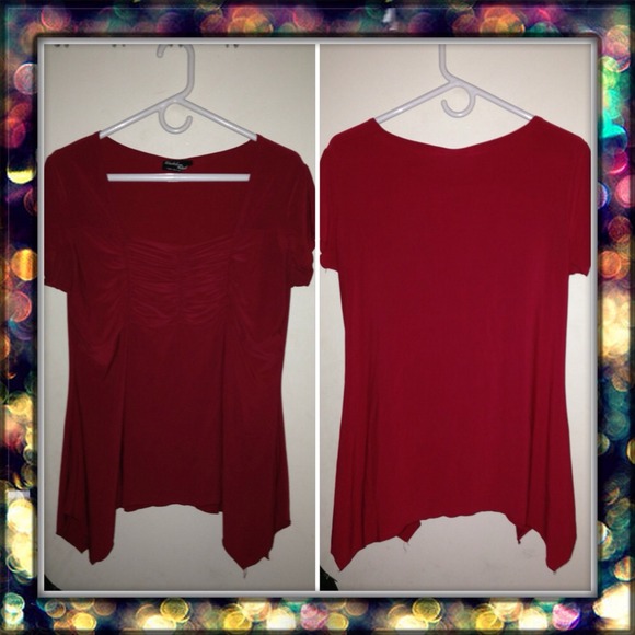 Red top w/ square neck, babydoll