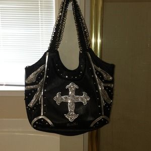 A Miss Me sequined and leather hand bag!
