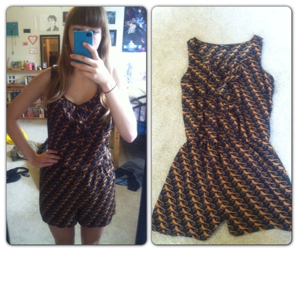 Forever 21 bird print romper