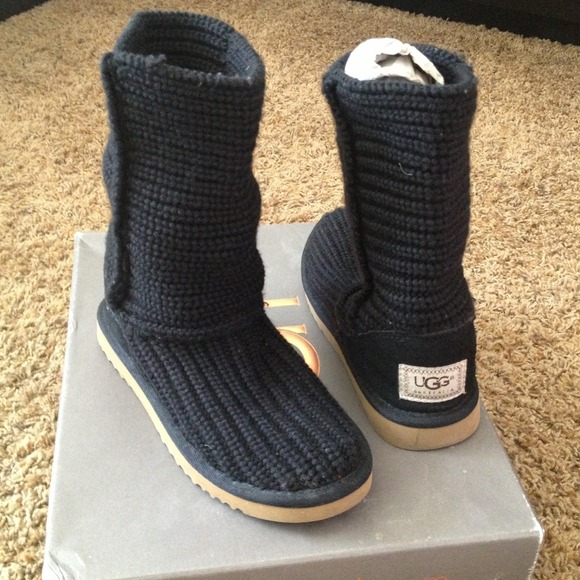 Black crochet UGG