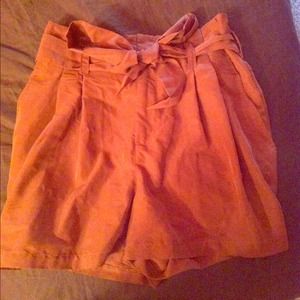 high waisted suede shorts
