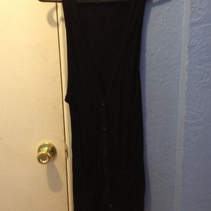 Long black vest