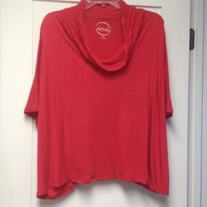 Yummy red cowl-neck bat-wing top