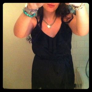 NWT Black Ruffle Dress w/ Tie - LARGE
