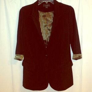 Boyfriend Blazer with Gold Striped Lining