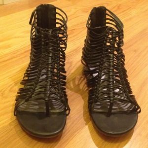 Black Gladiator strap Sandals by M.I.A.