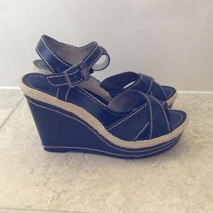Vincent Camuto black wedges, barely worn once