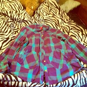 Apple bottom, long sleeve button down shirt