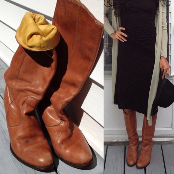 ✨Reduced✨Leather tan boots authentic from Madewell