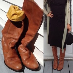 ✨Reduced✨Leather tan boots authentic from Madewell