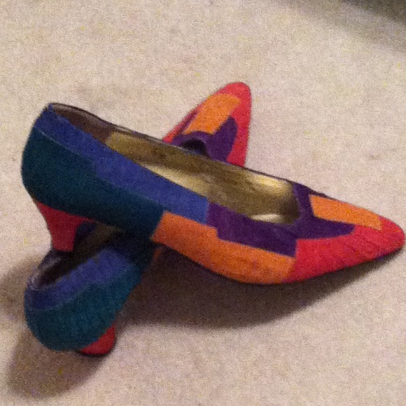 Multicolor patchwork design dress shoes sz6