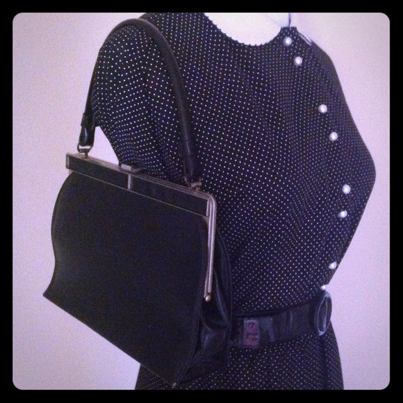 SOLD***Jet Black Vintage purse