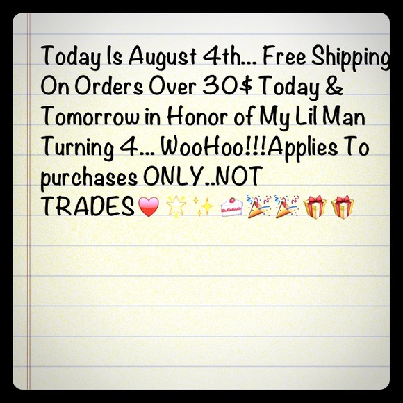 Free Shipping For Purchases Only Over 30$$ Aug 4-5