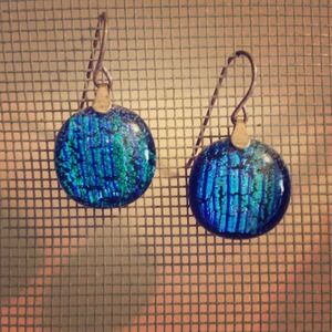 Blue glass earrings