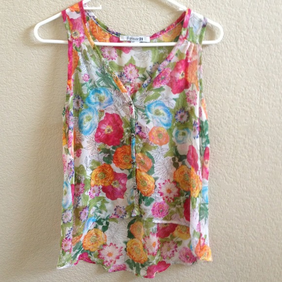 Flowery Sheer Top