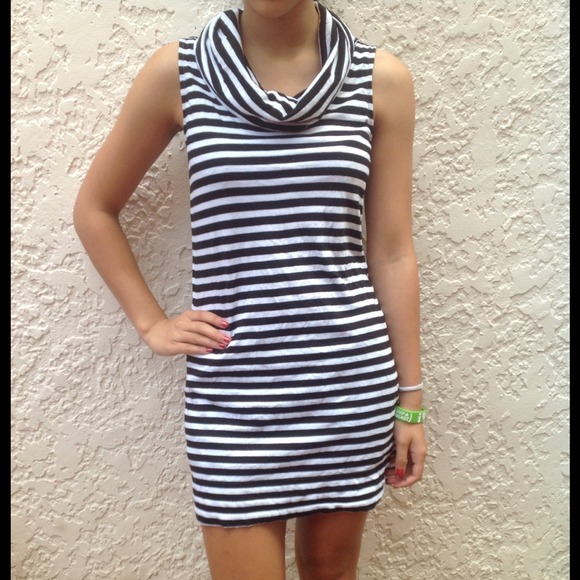 Express Black and White Strip Dress