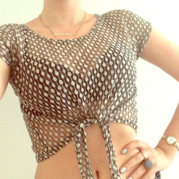 Crop Mesh Tee