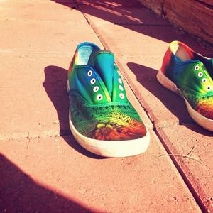 *Made to order*, hand dyed/designed tie-dye sneaks