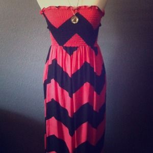 Orange and black Maxi dress