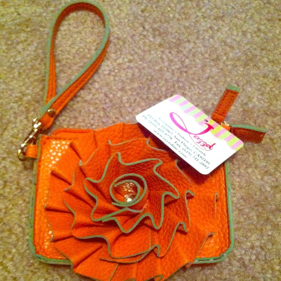 💥SOLD💥 Jazzd orange flower change purse