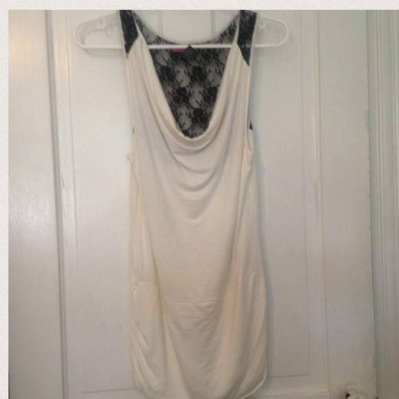 White Tank top with lace back