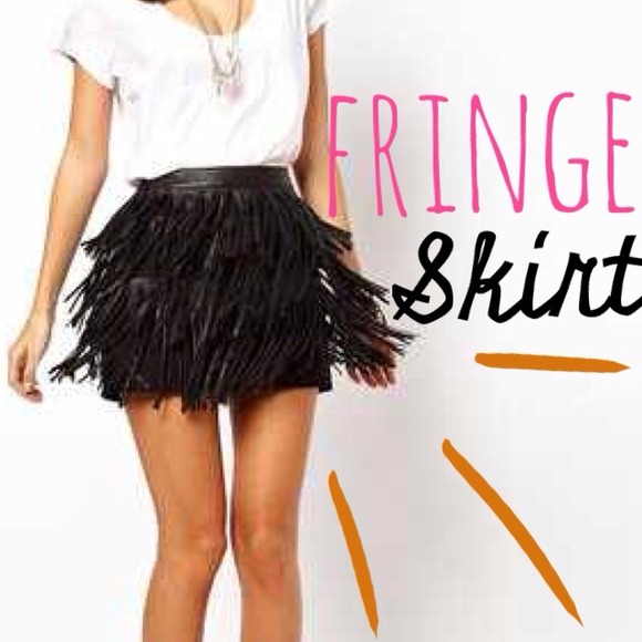 SOLD Tiered Fringe Skirt - S