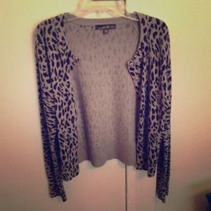 Grey cheetah print cardigan!