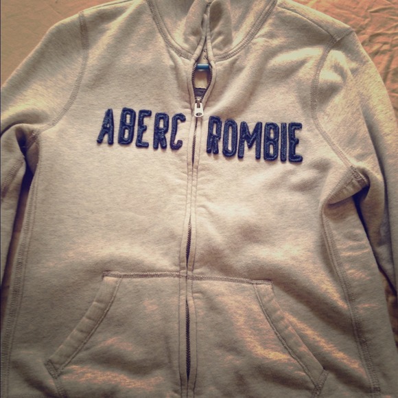 Light grey Abercrombie & Fitch Zip Up Hoodie