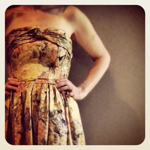 Vintage Dress metallic floral tapestry - prom!