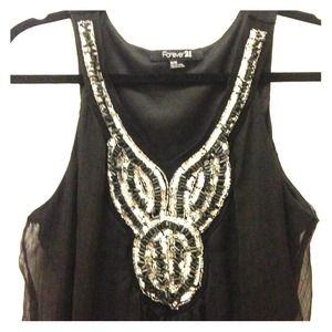 Beaded chiffon top