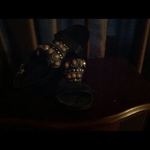 Bare trap wedge heel sandals