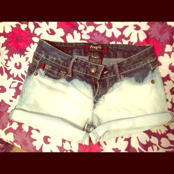 Rolled, dip dyed short shorts. Made to order.