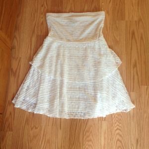white tube lace dress