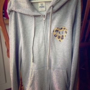 Victoria's Secret Zip Up Chetah Sweatshirt!