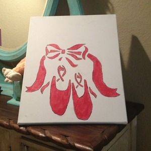 Artwork made by myself of ballet shoes on canvas.