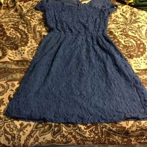 Juniors blue lace dress