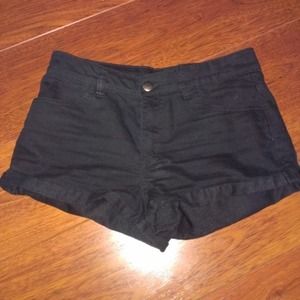 Black semi high waisted shorts