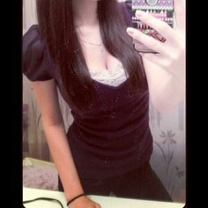 Express casual dressy cashmere top, silk sleeves.