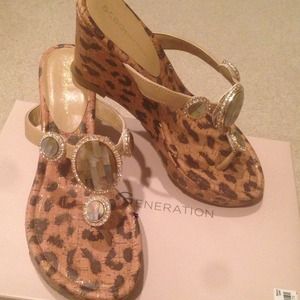 Never worn BCBG cheetah wedges