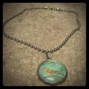 Vintage bird short necklace
