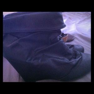 Black Boot Wedges like New worn twice