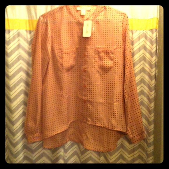 F21 polka dot silk blouse