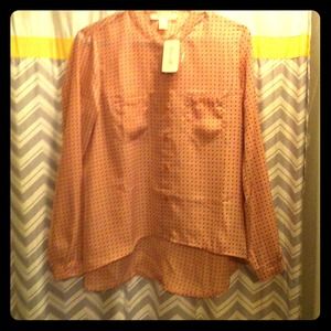 F21 polka dot silk blouse