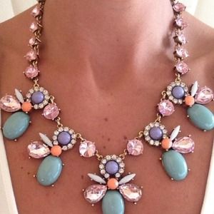 Jewelry - Pink green flower statement necklace Jewelry - Pink green flower statement necklace