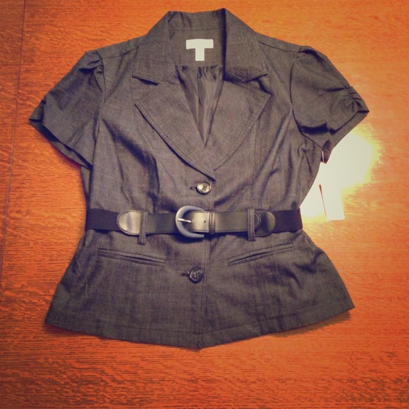 Belted Short Sleeve Business Top