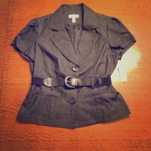 Belted Short Sleeve Business Top