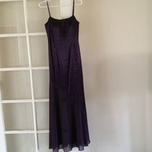 Purple beautiful formal long dress with beads