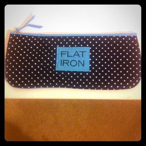 Polka dotted flat iron tote!