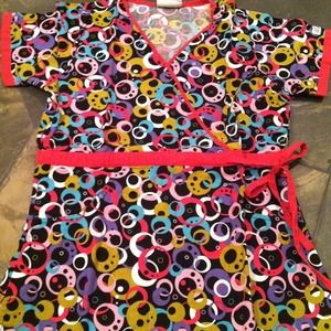 Cute and funky scrub top